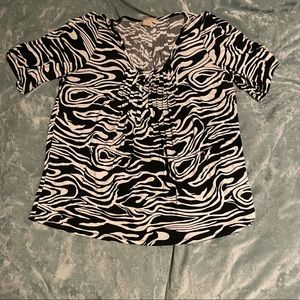 Michael by Michael Kors Pleated Zebra Print Top